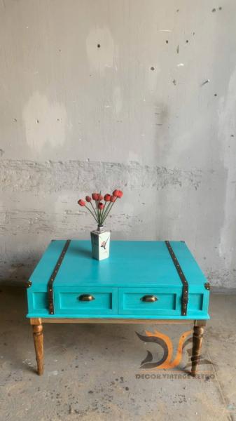 Bàn gỗ giả vali phong cách vintage 02-08-25 - Hình mô tả 1