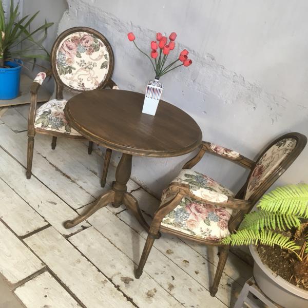 Bàn gỗ tròn vintage BG 4-11-22 - Hình mô tả 2