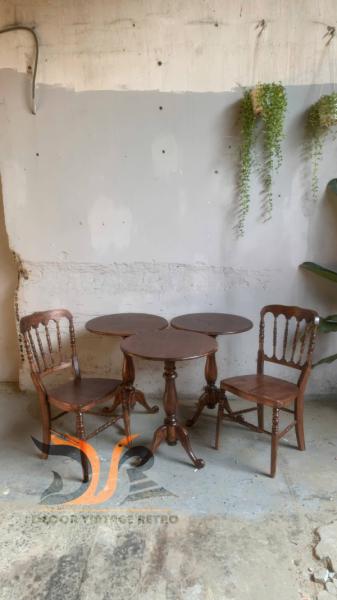 Bàn tròn vintage đk50 BG 05-09-23 - Hình mô tả 1