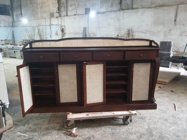 Tủ gỗ lưới mây vintage TG 04-02-23 - Hình mô tả 1