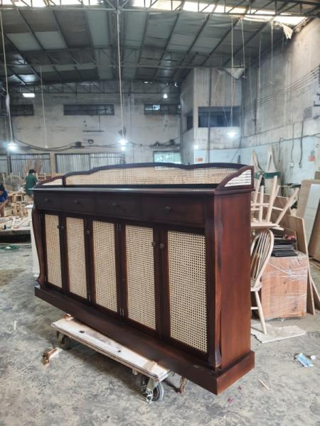 Tủ gỗ lưới mây vintage TG 04-02-23 - Hình mô tả 2