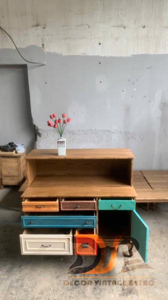 Tủ gỗ nhiều màu vintage 01-08-24 - Hình mô tả 2