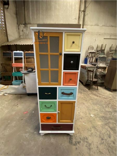 Tủ gỗ nhiều màu vintage TG 06-06-23 - Hình mô tả 1