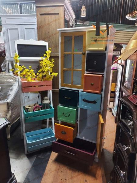 Tủ gỗ nhiều màu vintage TG 06-06-23 - Hình mô tả 2
