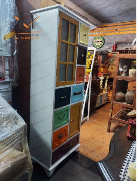 Tủ gỗ nhiều màu vintage TG 06-06-23 - Hình mô tả 3