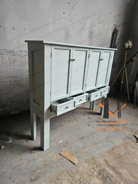 Tủ gỗ vintage - Xanh 02-04-25 - Hình mô tả 1