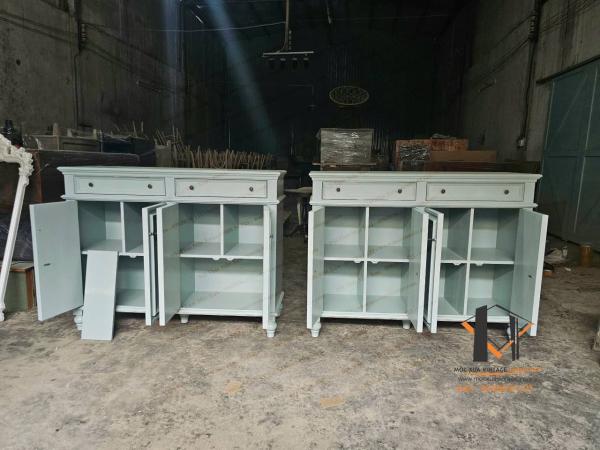 Tủ gỗ vintage - Xanh 16-03-25 - Hình mô tả 1