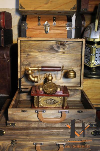 Vali gỗ vintage size nhỏ 08-01-25 - Hình mô tả 2